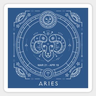 Aries Sun Sign Zodiac Astrology Magnet